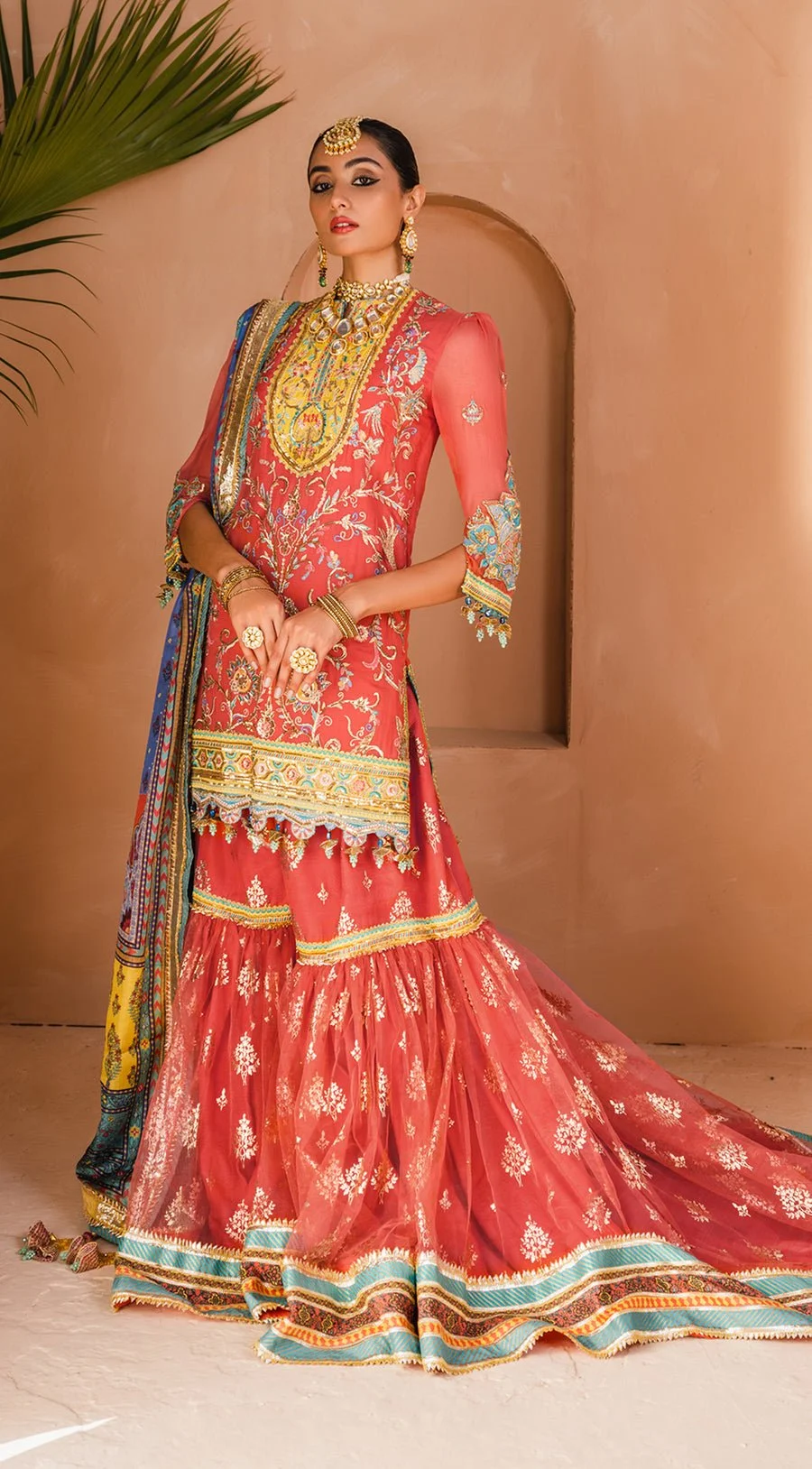 Pakistani Gharara with Kameez in Hot Pink Shade #PF428 | Latest Punjabi Suit Designer Wear | Pakistani Salwar Kameez.
