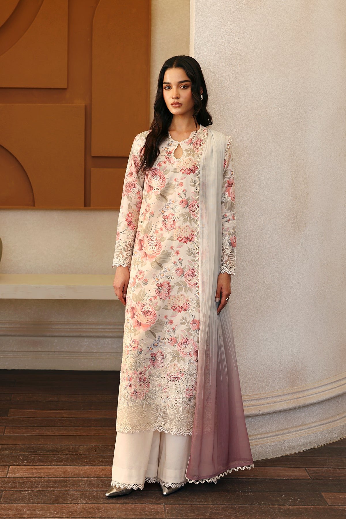 Pakistani Embroidered Lawn Suit Unstitched Horizon Faded | Latest Pakistani Punjabi Suits Salwar Kameez Designer Wear.