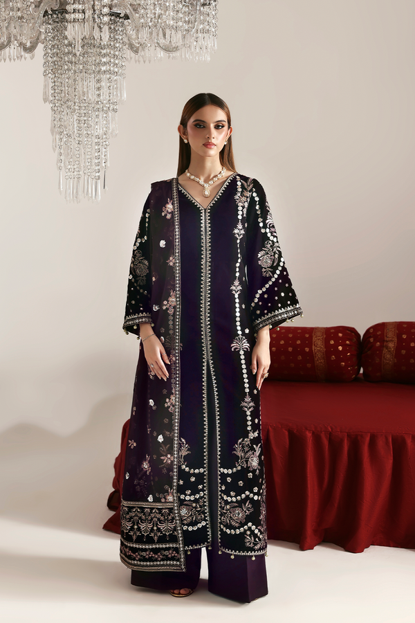 Pakistani Embroidered Velvet 3Pc Suit DILNAR-Ema_110 | Latest Pakistani Punjabi Suits Salwar Kameez Designer Wear