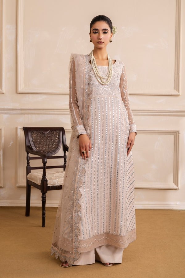 Pakistani Embroidered 3Pc Organza Net Formal Suit Unstitched ZAYNA - MW40037- Ria-31 | Latest Pakistani Punjabi Suits Designer Wear