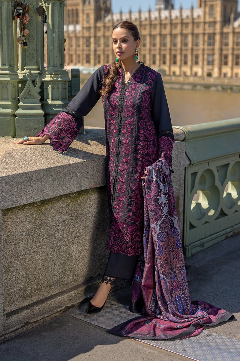 RAN 14 Unstitched 3-Piece Slub Suit: Carnation - Emily Latest Pakistani Punjabi Suits Salwar Kameez Designer Wear