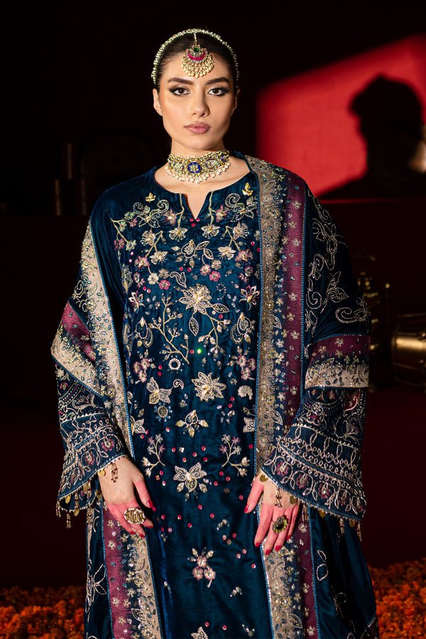 NUR 09 NU24MV NW-90 Luxury Collection: Embroidered Unstitched Velvet 3-Piece Suit| Latest Pakistani Punjabi Suits Salwar Kameez Designer Wear