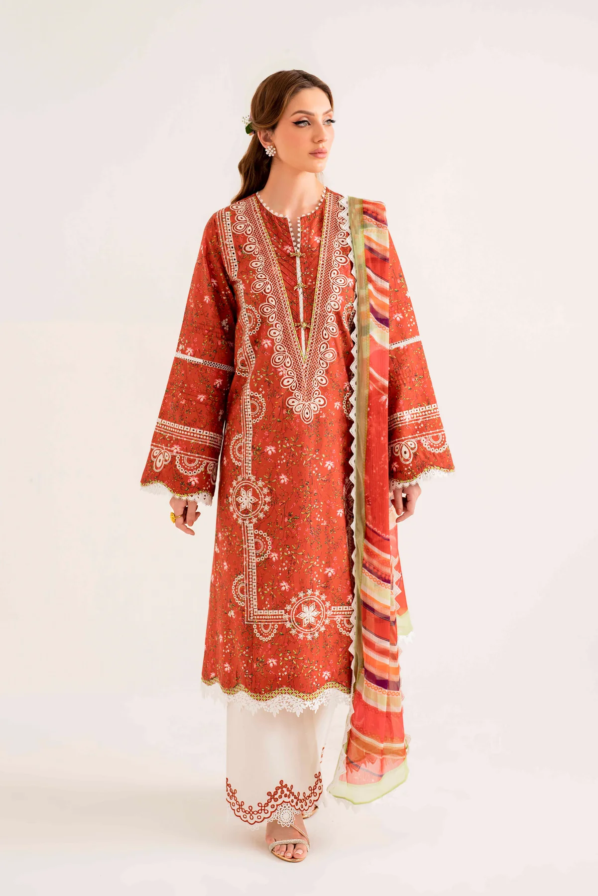 Pakistani Embroidered Suit Unstitched 3 Piece SAL-01-24 - Luxury Collection | Latest Pakistani Design Salwar Kameez Punjabi Suit Designer Wear.