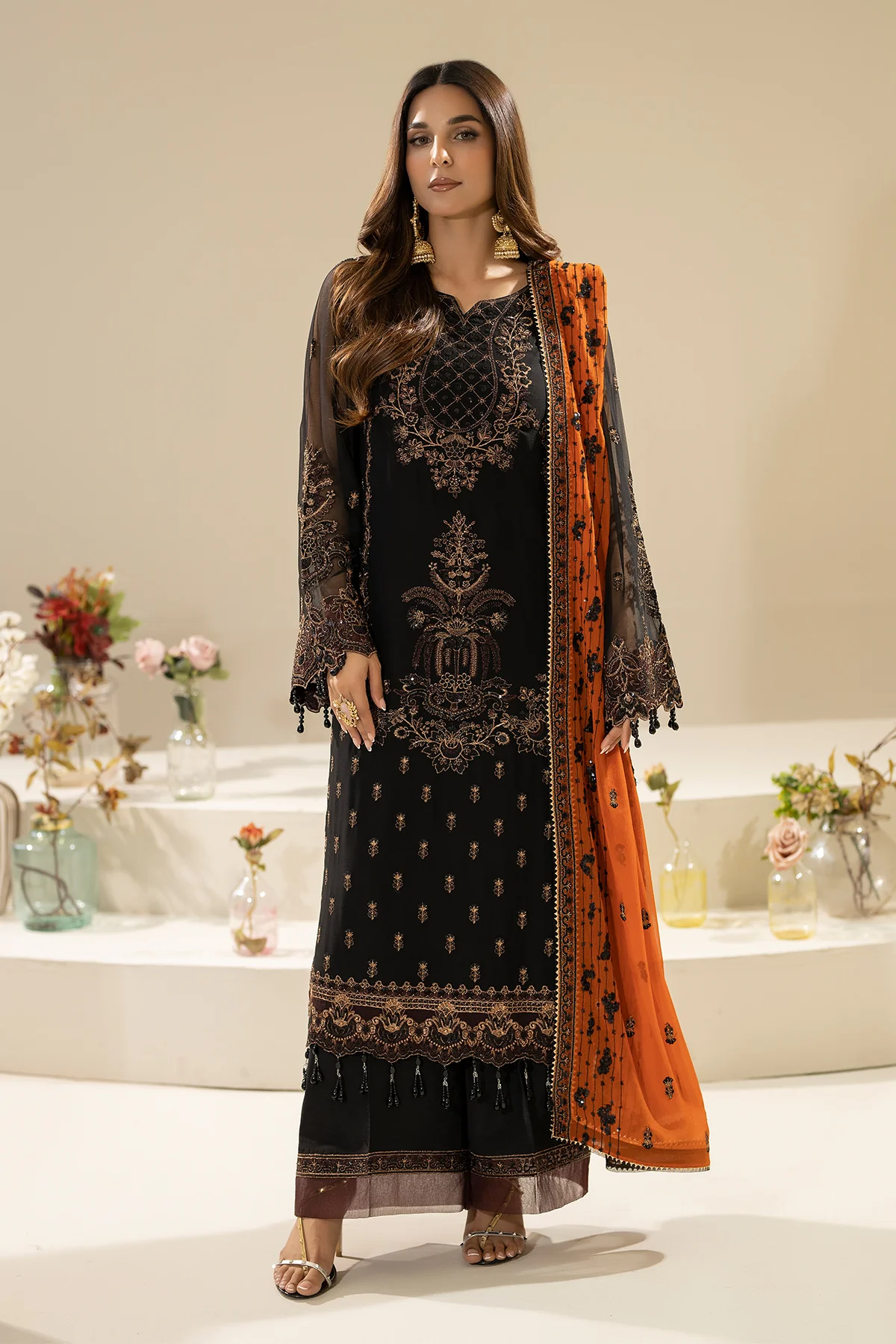 Pakistani Embroidered Unstitched 3-Piece M-87 WANIYA | Latest Pakistani Salwar Kameez Punjabi Suits Designer Wear.