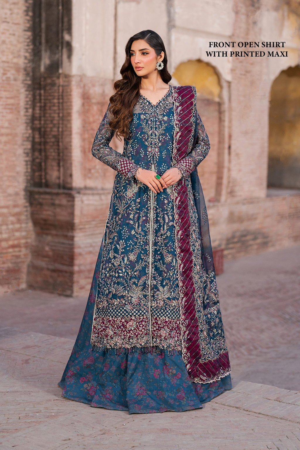 Pakistani 3-Piece ILC-03 Embroidered Organza Unstitched Suit | Latest Pakistani Design Salwar Kameez Punjabi Suit Designer Wear