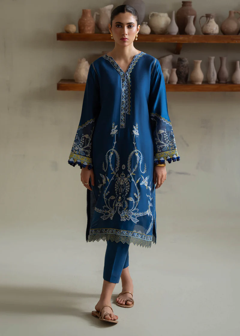 Pakistani Embroidered | 2 PIECE EMBROIDERED ANZA BLUE - Luxury Collection - Latest Pakistani Punjabi Suits Salwar Kameez Designer Wear.