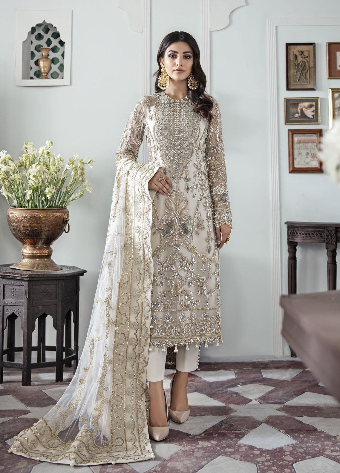 Pakistani Embroidered Net Dress - Pak-07 || Latest Pakistani Salwar Kameez & Punjabi Suit Designer Wear