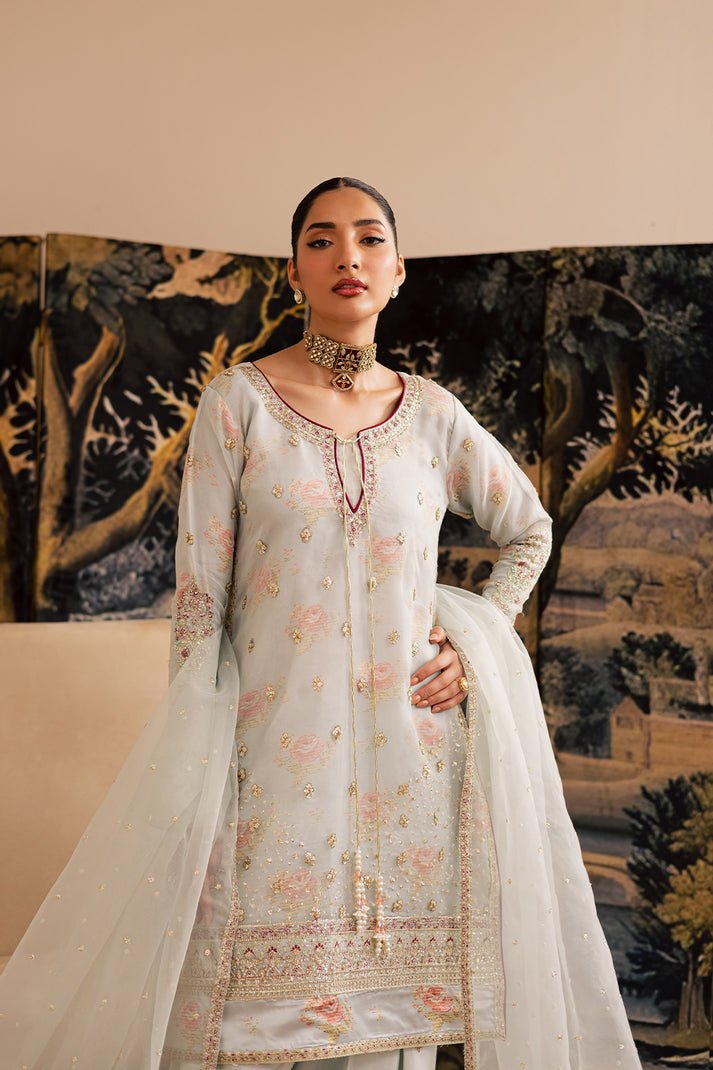 Pakistani Embroidered Organza Unstitched 3Pc Suit ELAIN_96 | Latest Pakistani Punjabi Suits Salwar Kameez Designer Wear