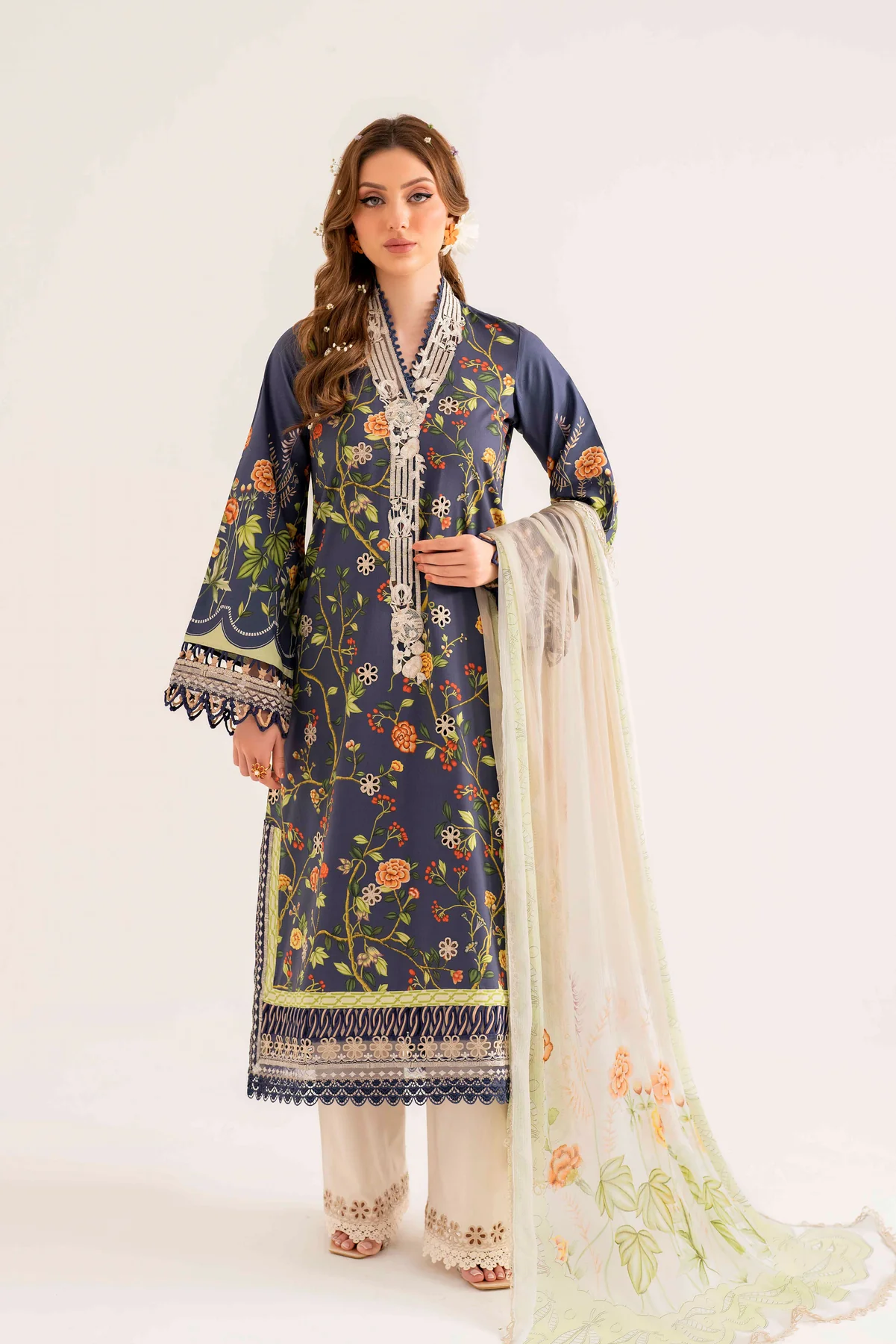 Pakistani Embroidered Suit Unstitched 3 Piece SAL-06-24 - Luxury Collection | Latest Pakistani Design Salwar Kameez Punjabi Suit Designer Wear.