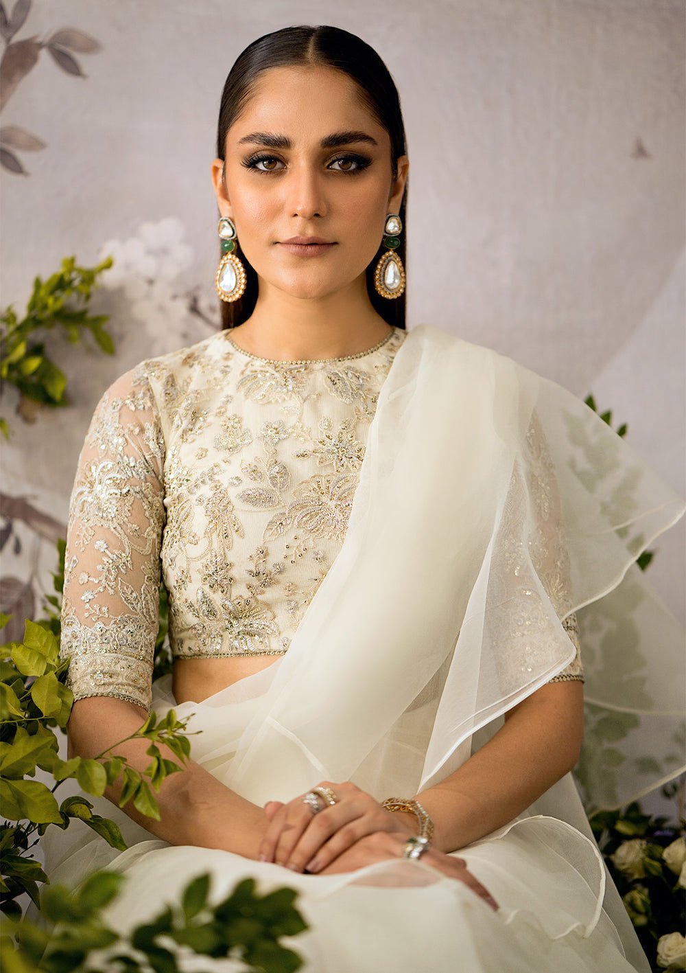 Pakistani Embroidered Organza SARI EDIT - LOOK 07-Aik-58 | Latest Pakistani Salwar Kameez Punjabi Suit Designer Wear.