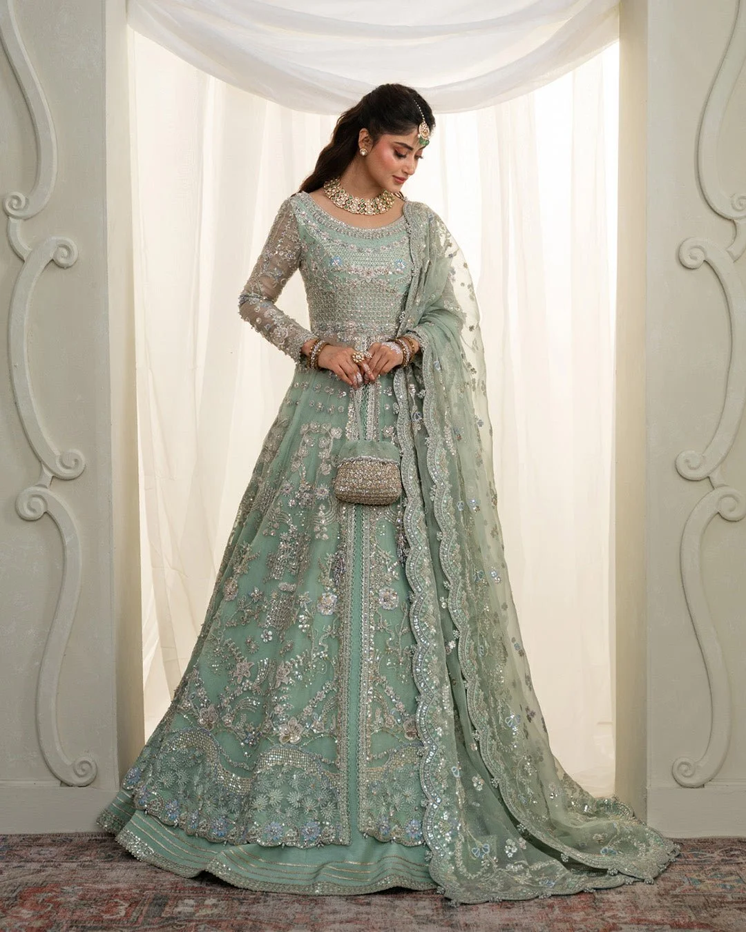 Pakistani Embroidered Organza Selin - Pak-42