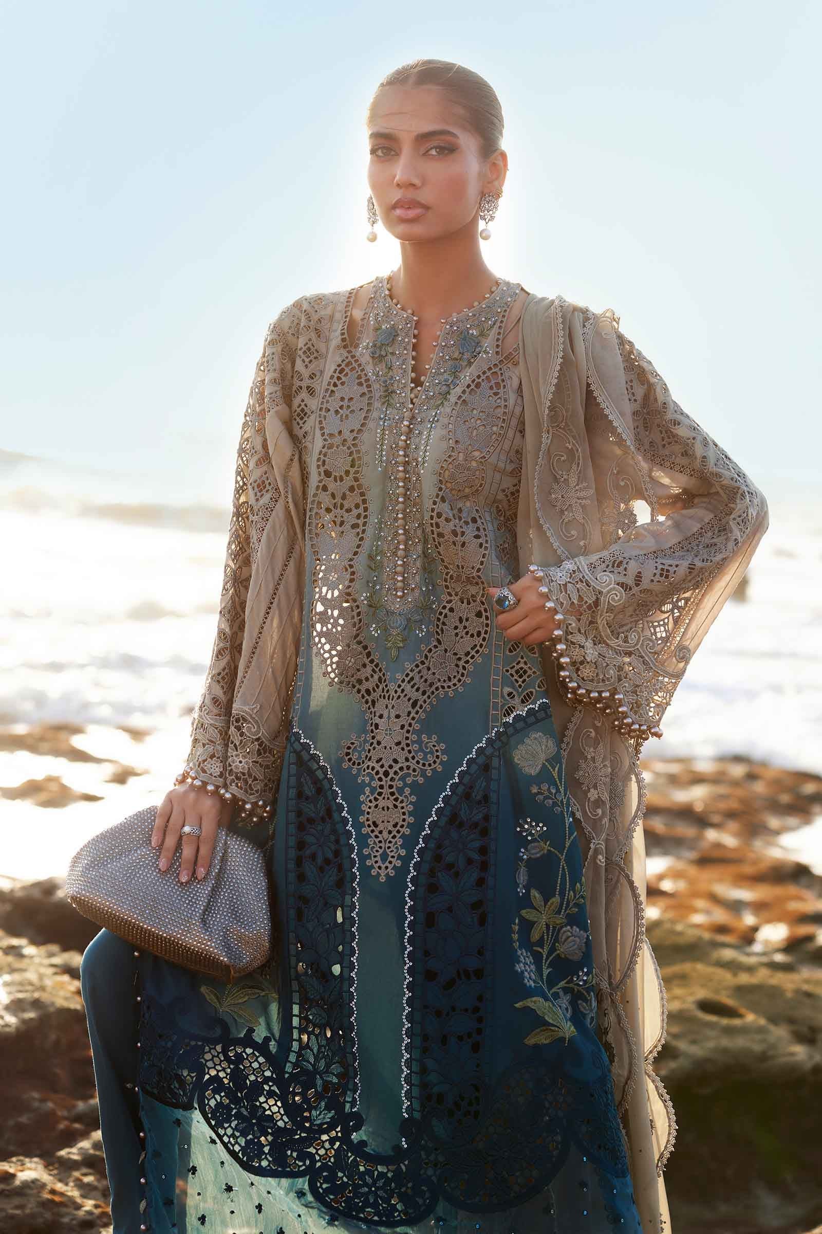 Pakistani 3 Piece Unstitched Embroidered Lawn Suit | EID LAWN-25-08_B-41 | Latest Pakistani Punjabi Suits Salwar Kameez Designer Wear.