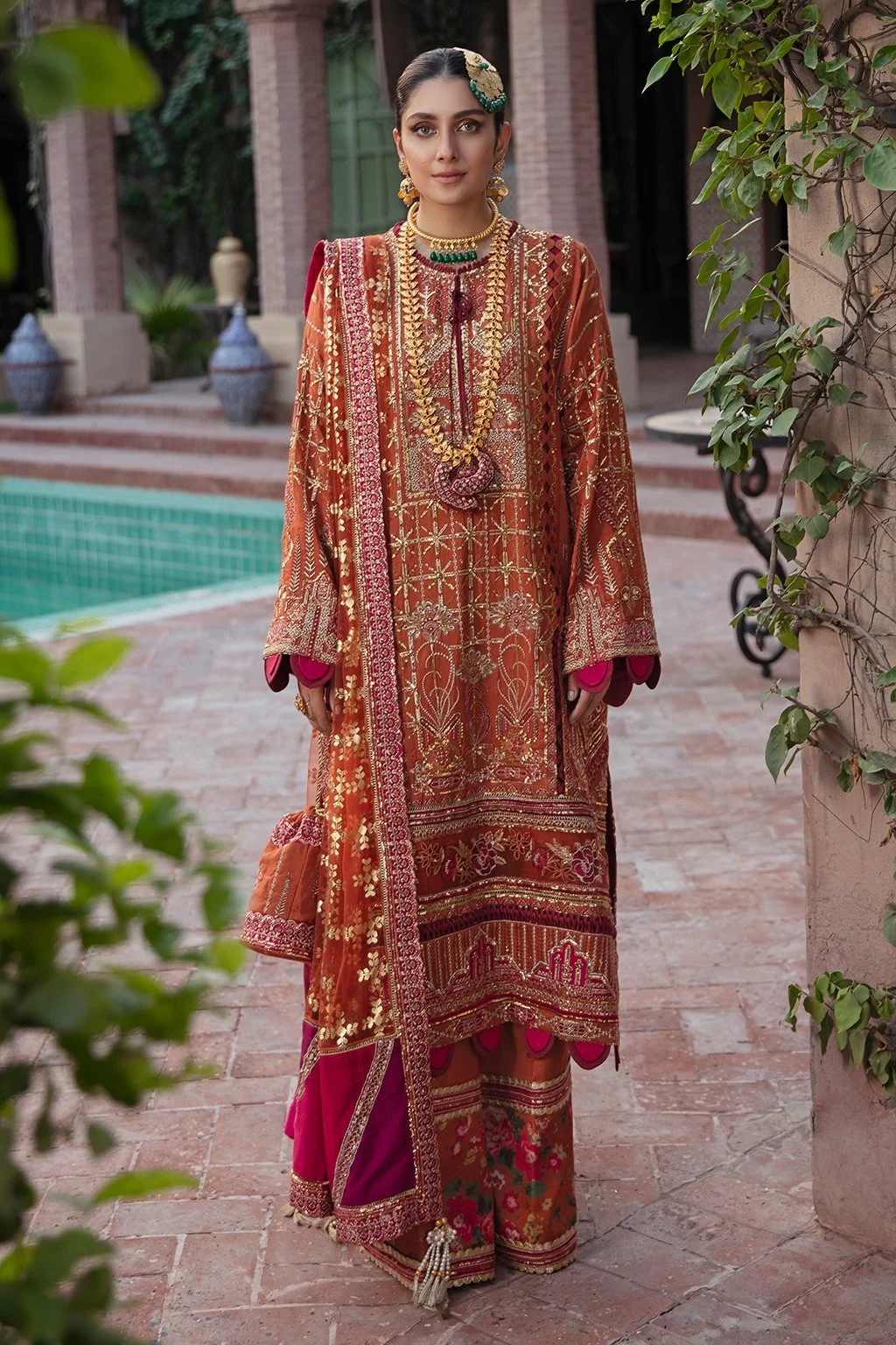 Pakistani Embroidered Raw Silk Suits Unstitched 3 Piece AF21HW DAR-E-JAAN - Formals Wedding Collection- Zeh-223 Luxury Collection || Latest Pakistani Salwar Kameez & Punjabi Suit Designer Wear