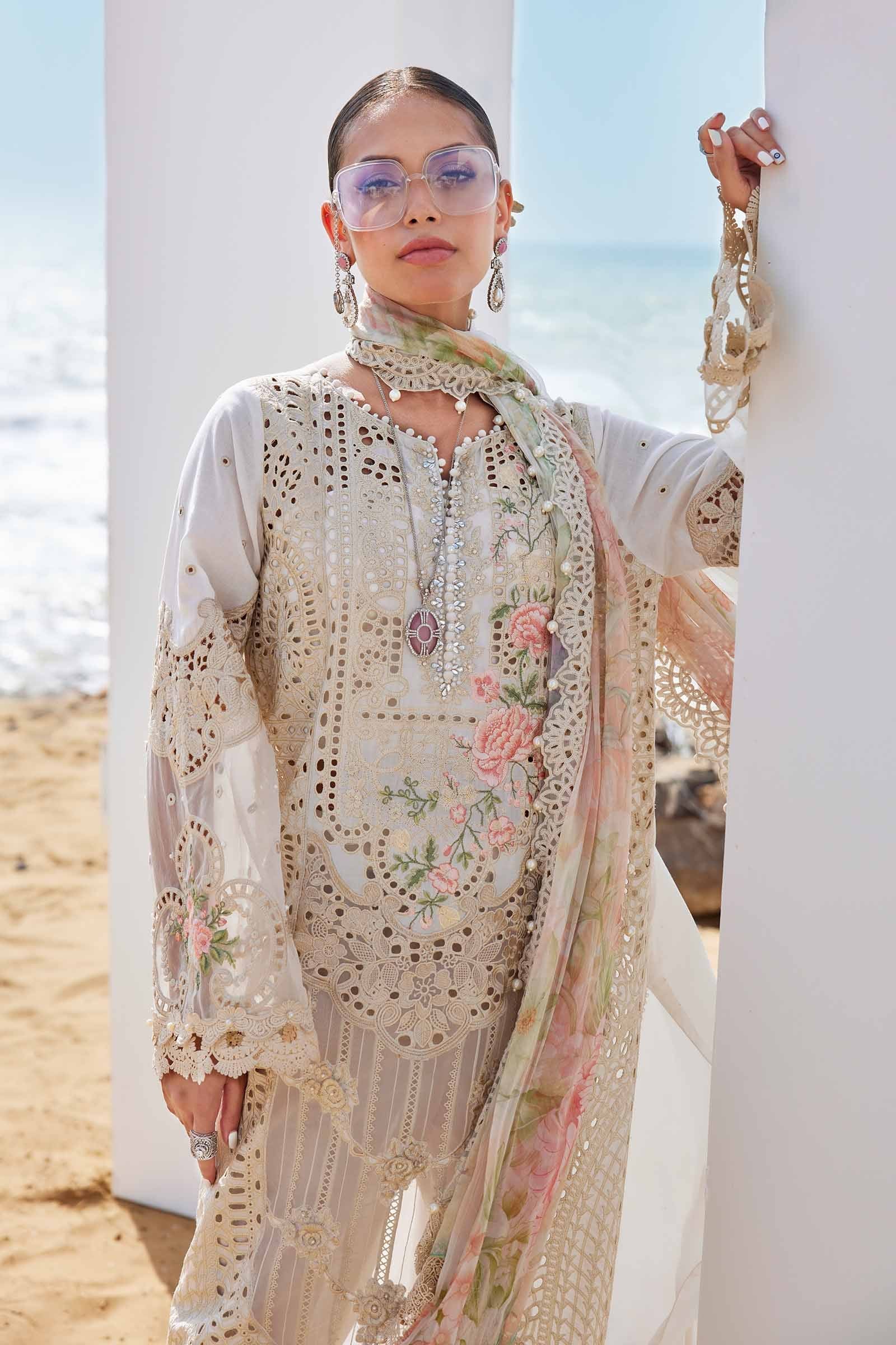 Pakistani 3 Piece Unstitched Embroidered Lawn Suit | EID LAWN-25-07_B-40 | Latest Pakistani Punjabi Suits Salwar Kameez Designer Wear.