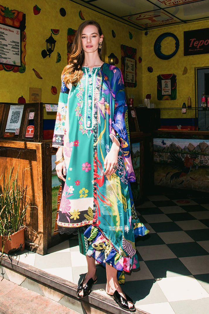 Pakistani Embroidered Lawn Unstitched 3 Piece Suit Water Dancers - Luxury Collection | Latest Pakistani Salwar Kameez Punjabi Suit Designer Wear.