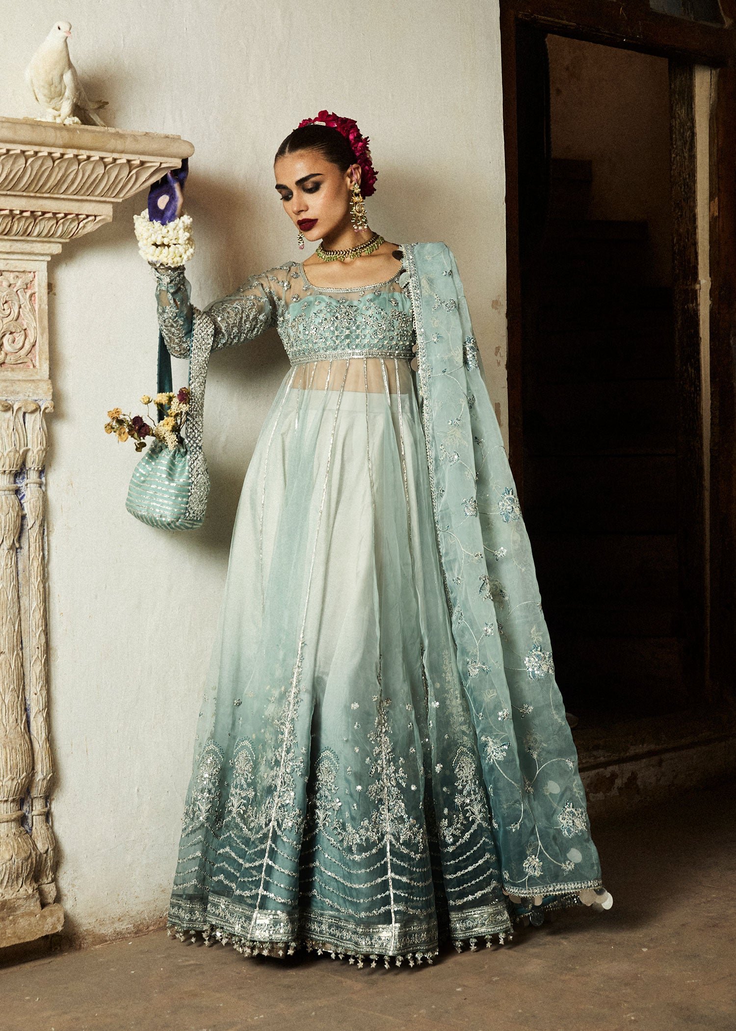 Pakistani 3 Piece Embroidered Organza Peshwas Unstitched Suit Maa’iya | Latest Pakistani Design Salwar Kameez Punjabi Suits Designers Wear