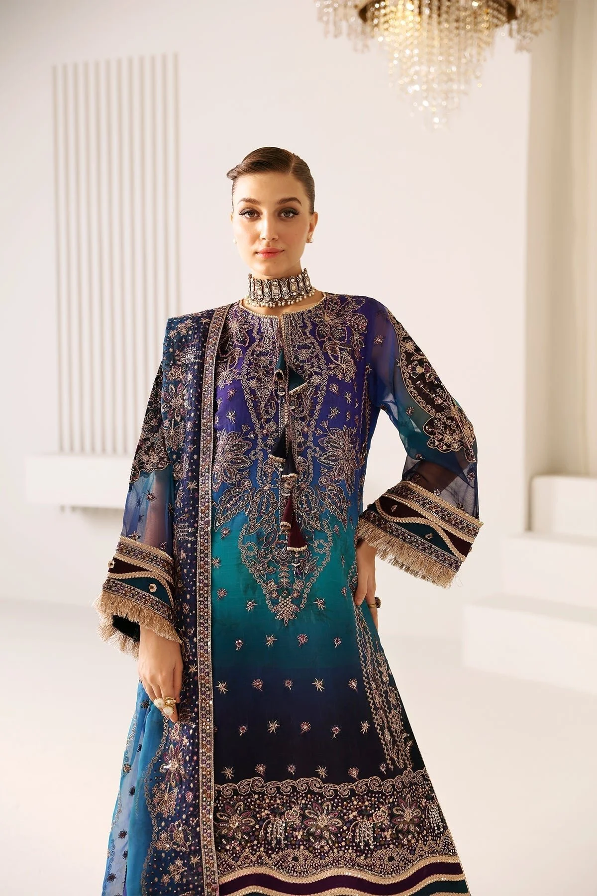 Pakistani Embroidered Chiffon Stitched 3Pc Suit | Latest Punjabi Suit Designer Wear | Pakistani Salwar Kameez.