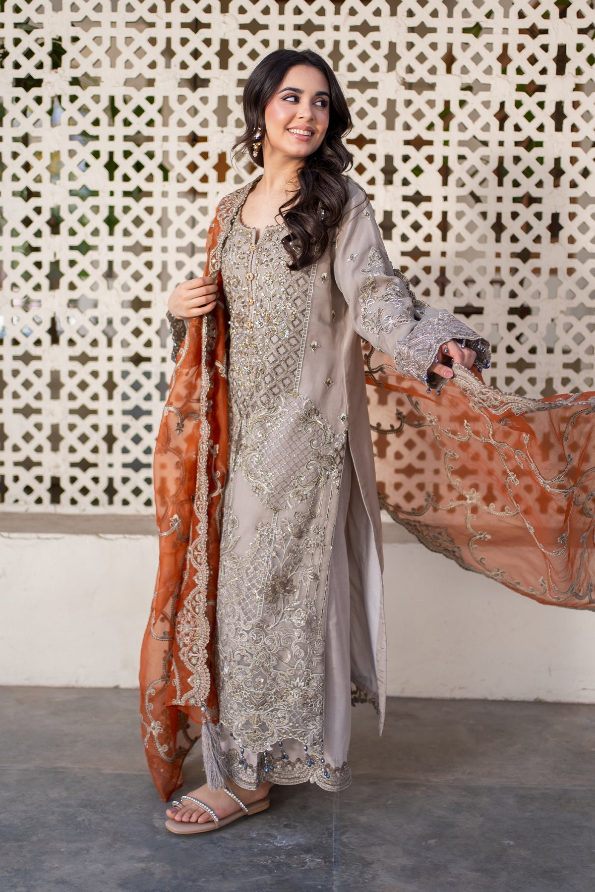 Pakistani Embroidered Organza Unstitched 3-Piece I-227 MISR | Latest Pakistani Salwar Kameez Punjabi Suits Designer Wear