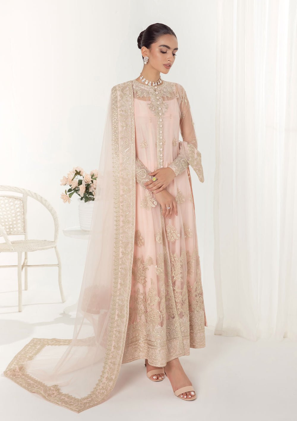 Pakistani Embroidered Tulle (Net) Unstitched '22 Vol. 1 - Look 01-Aik-57 | Latest Pakistani Salwar Kameez Punjabi Suit Designer Wear.