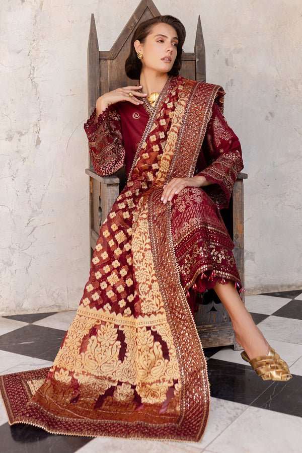 Pakistani Embroidered Lawn Suits Unstitched 3 Piece NE-155 - Luxury Collection | Latest Pakistani Punjabi Suits Salwar Kameez Designer Wear