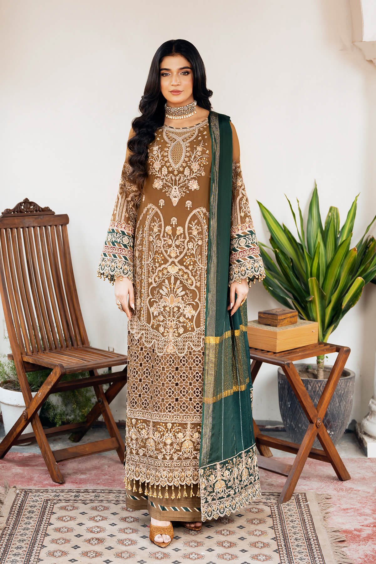 Pakistani Embroidered Chiffon Unstitched 3-Piece I-210 Tabaan | Latest Pakistani Salwar Kameez Punjabi Suits Designer Wear