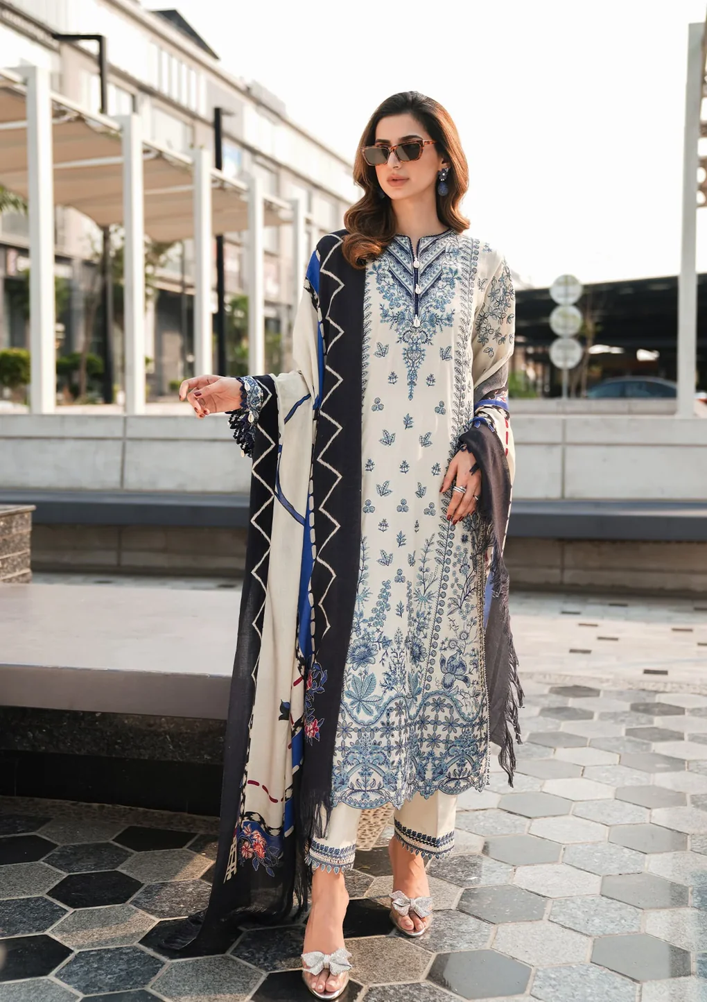 Pakistani Winter Pashmina Shawl Collection 2024 Suit Unstitched 3 Piece EPW-5B Cherished Memories-AF-07 - Formal Collection | Latest Pakistani Punjabi Suits Salwar Suits Designers Wear