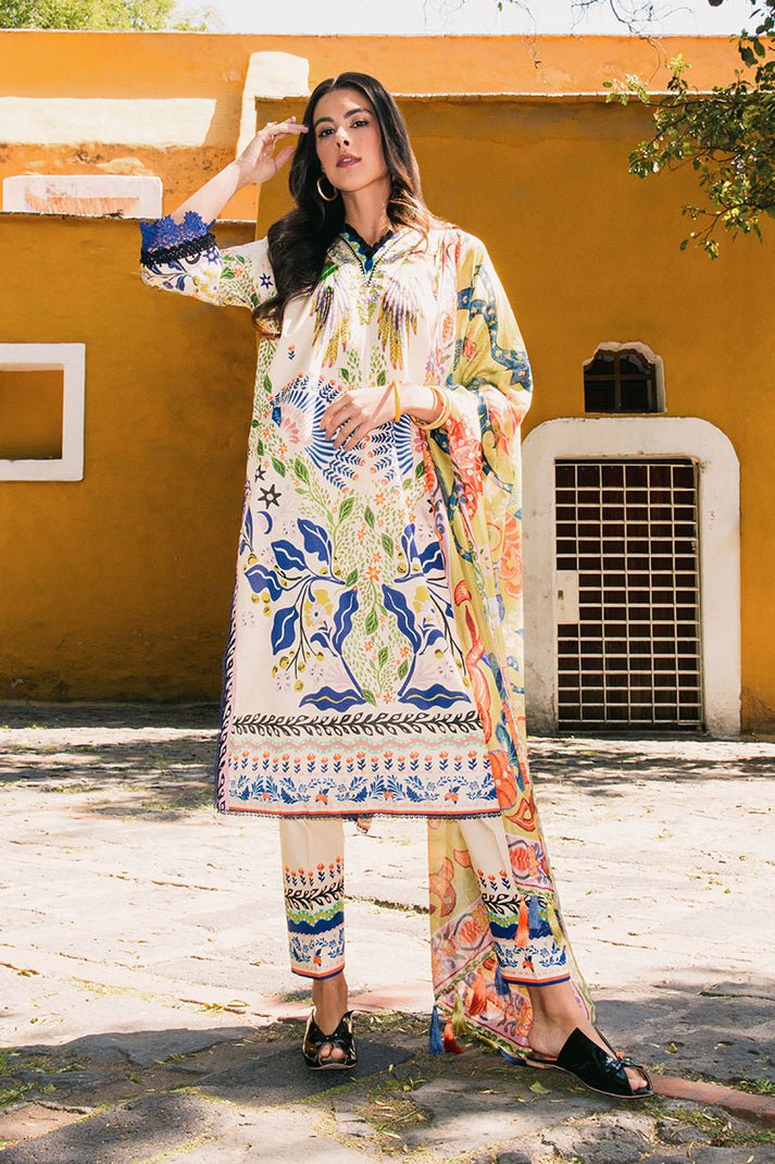 Pakistani Embroidered Lawn Unstitched 3 Piece Suit Magnolias - Luxury Collection | Latest Pakistani Salwar Kameez Punjabi Suit Designer Wear.