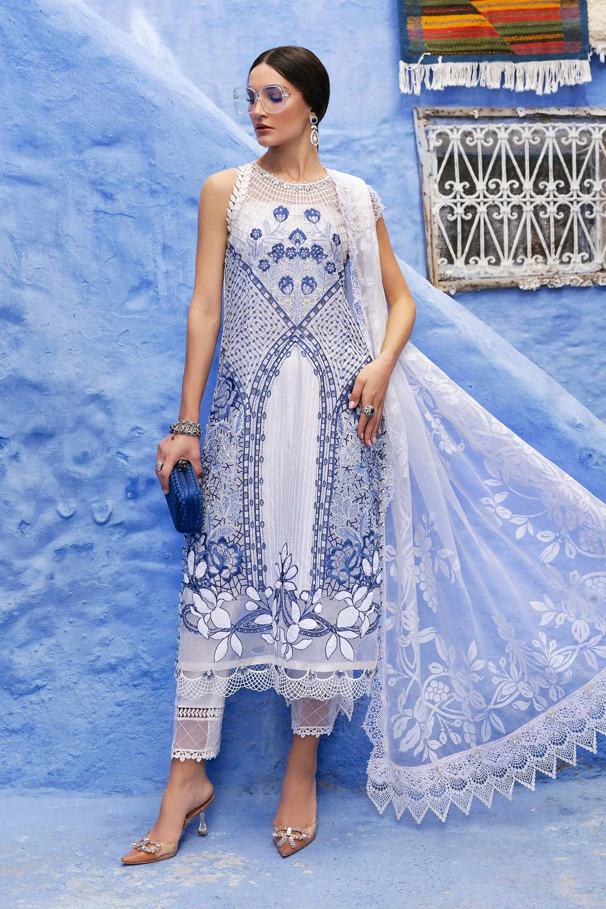 Pakistani 3 Piece Unstitched Embroidered Paper Cotton Suit | D-2510-A | Latest Pakistani Punjabi Suits Salwar Kameez Designer Wear.