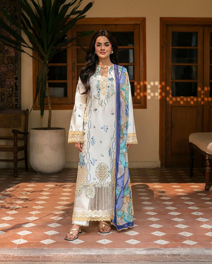 Pakistani Embroidered Lawn Unstitched 3 Piece Zoya_Roh-23 - Luxury Collection | Latest Pakistani Design Salwar Kameez Punjabi Suit Designer Wear