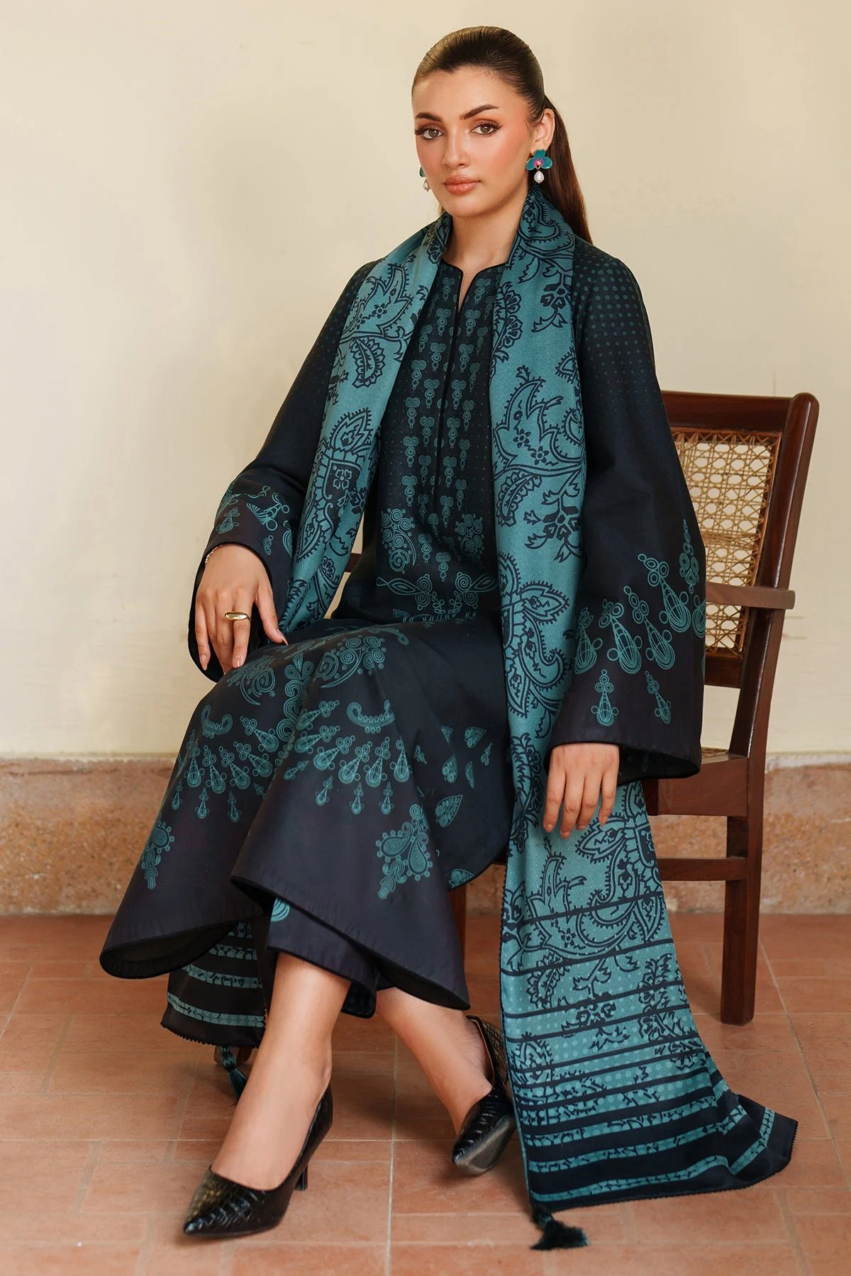 Pakistani 3 Pieces Embroidered Premium Viscose Uw-0181-Jaz-79 | Latest Pakistani Salwar Kameez Punjabi Suit Designer Wear