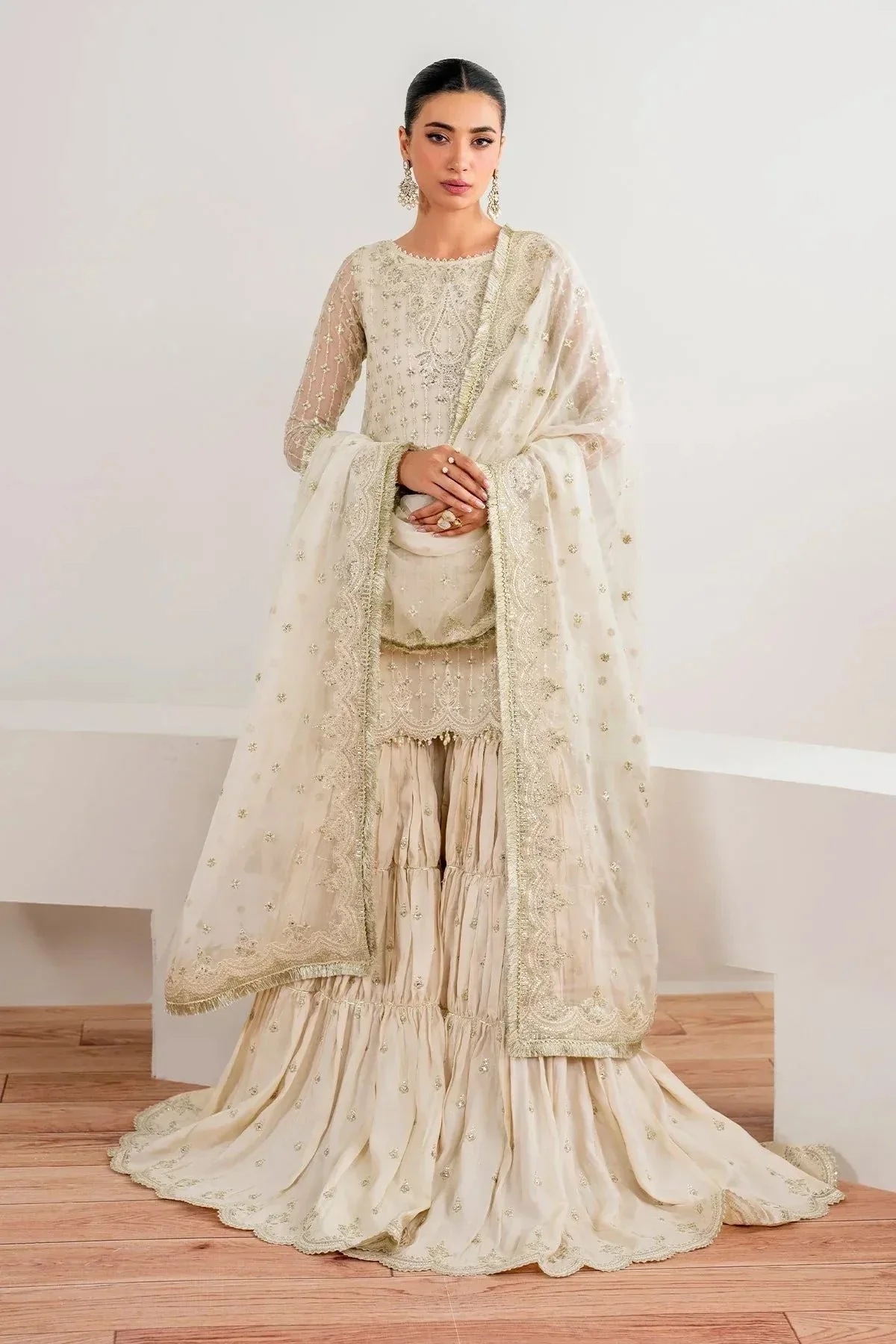 Pakistani Embroidered Net Dress - Pak-07