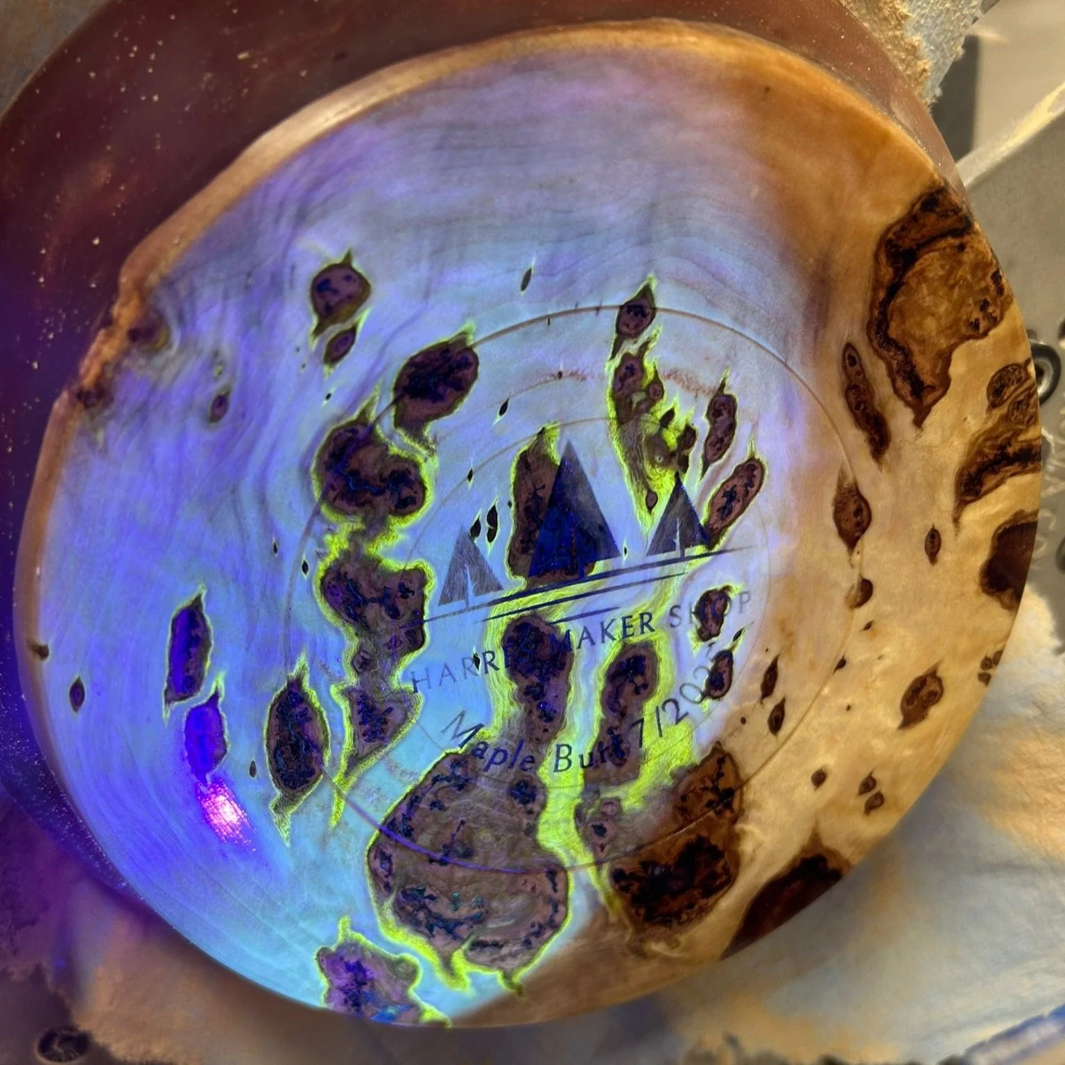 Maple Burl and Peach Resin - It Glows