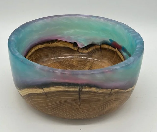 Cotton Candy Bowl - Black Locust and Resin