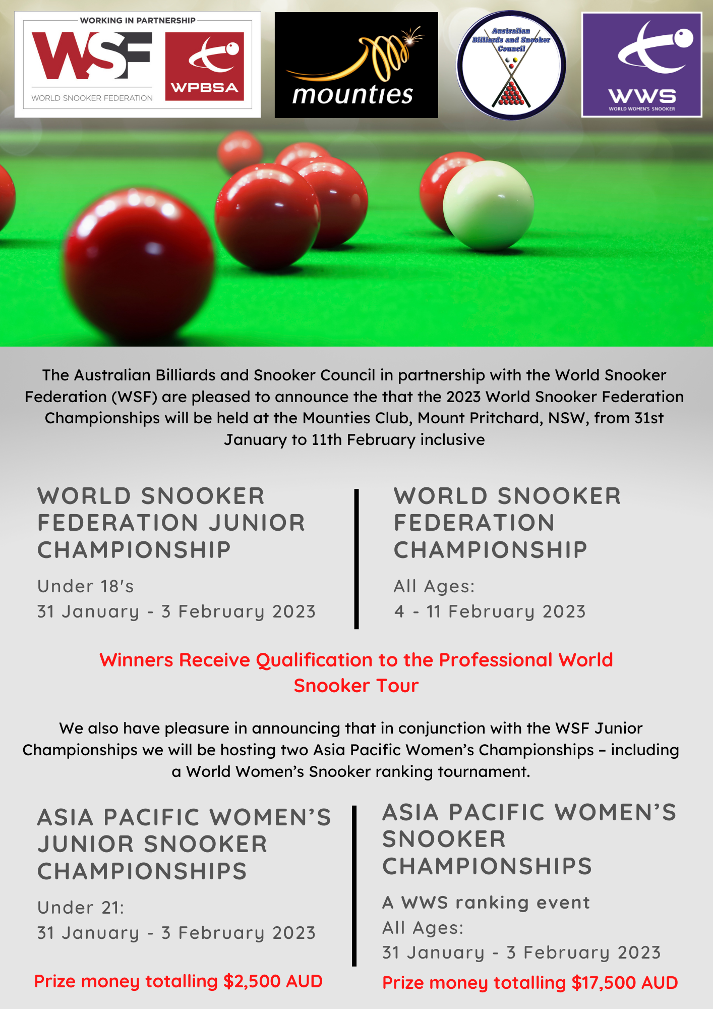 World Snooker Federation Championships — ABSC