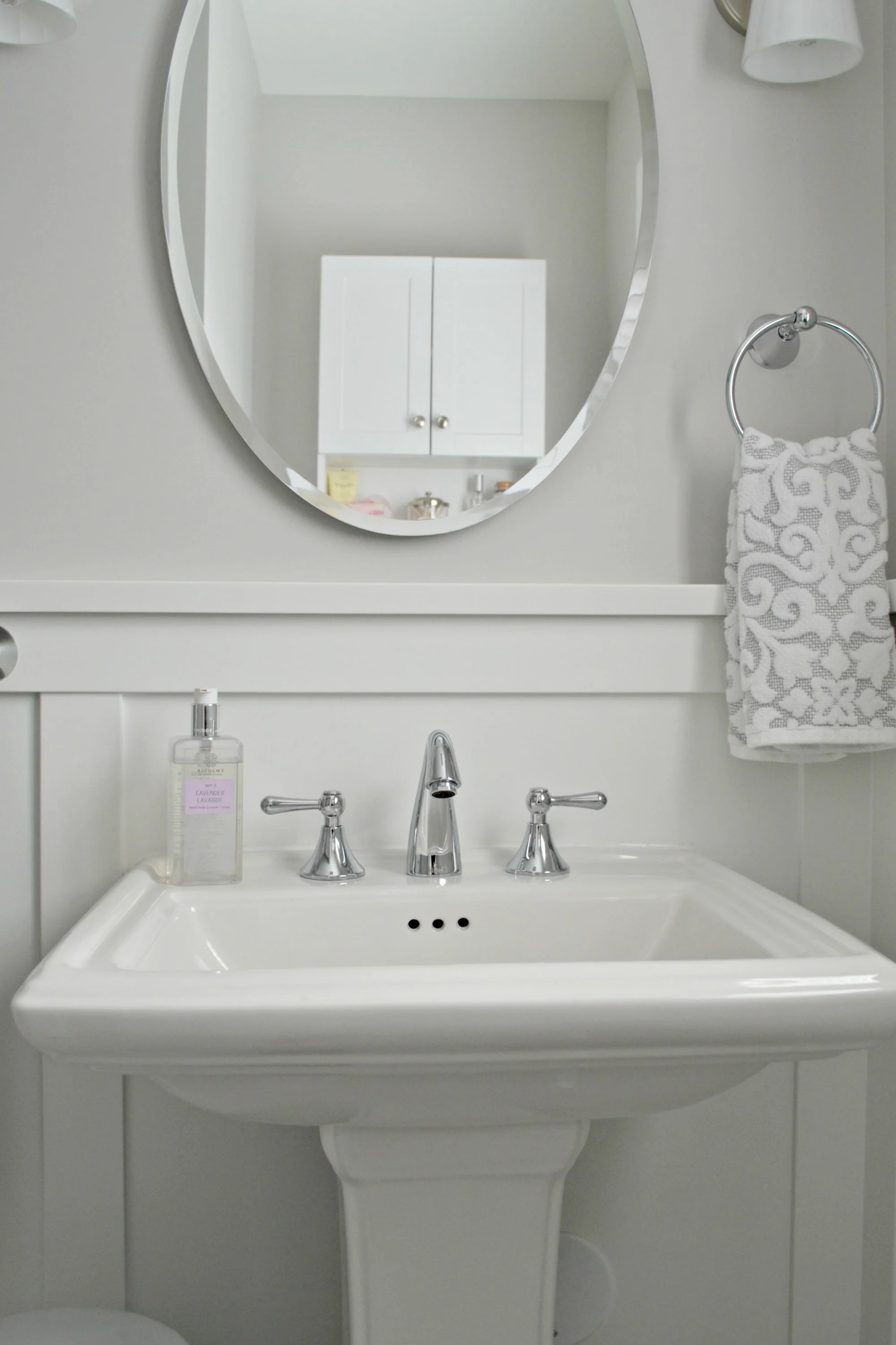 I also added a medicine cabinet mirror for extra storage.