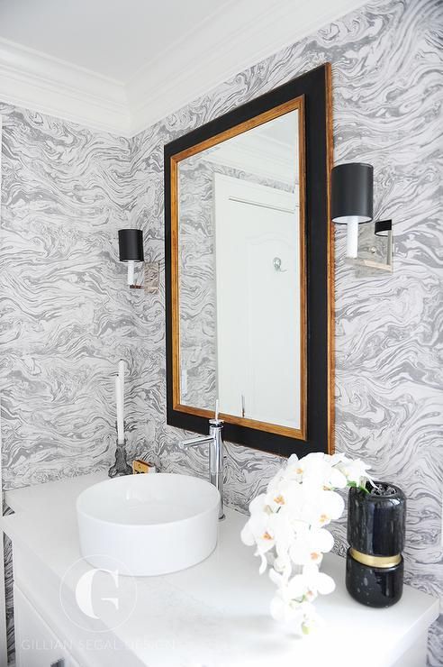 It’s just so pretty and it is an easy way to add that “glam” factor without the cost of real marble. {decorpad.com}