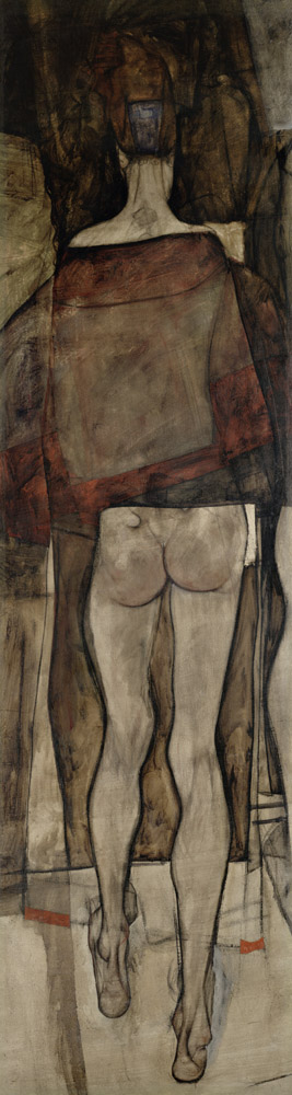 Weiblicher Halbakt mit Tuch, 1913