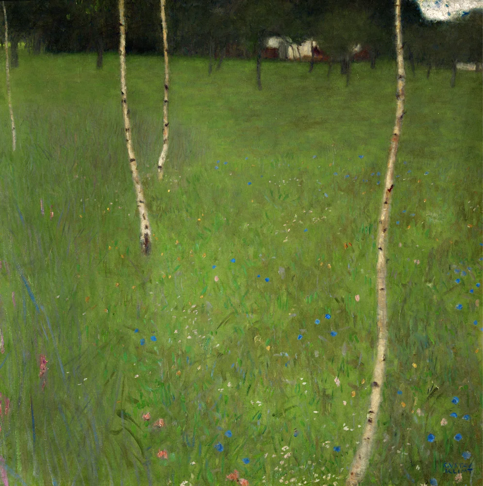 Bauernhaus mit Birken, 1900