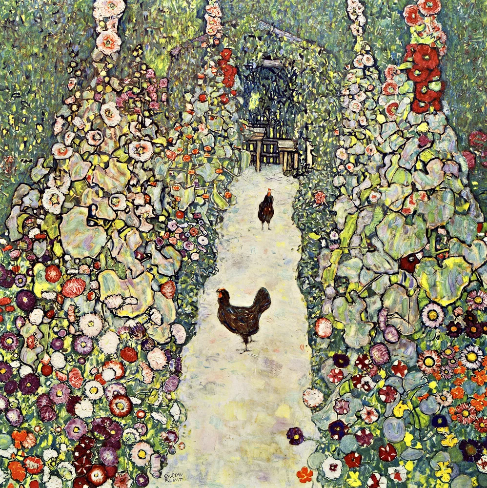 Gartenweg mit Hühnern, 1916