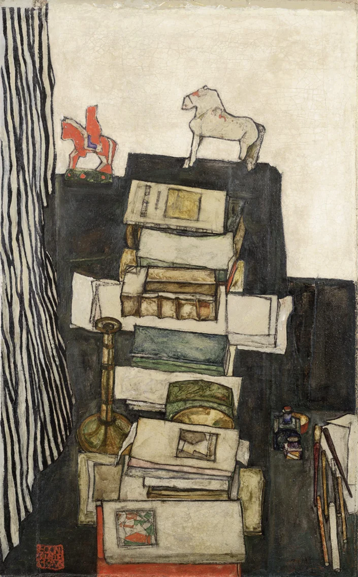 Schreibtisch-Stillleben, 1914