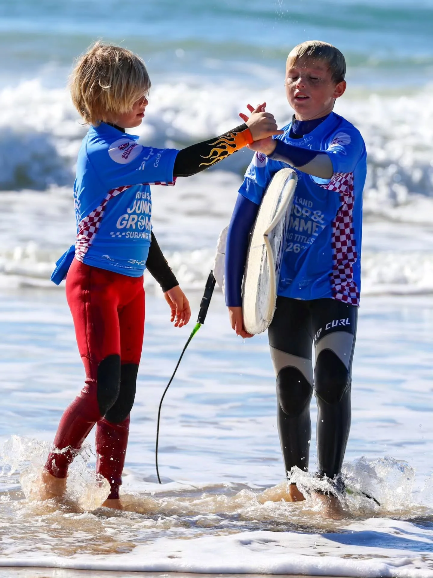 Good luck to all of our Groms competing in the @surfing_queensland 2026 Grommet State Surfing titles qualifier. 

Huge turn out of NSB Juniors on a spectacular day with super fun waves at Coolum.