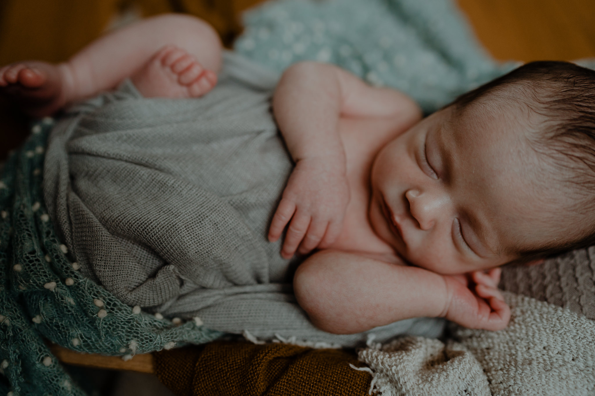 grey and blue newborn baby boy creative newborn photographer Belfast