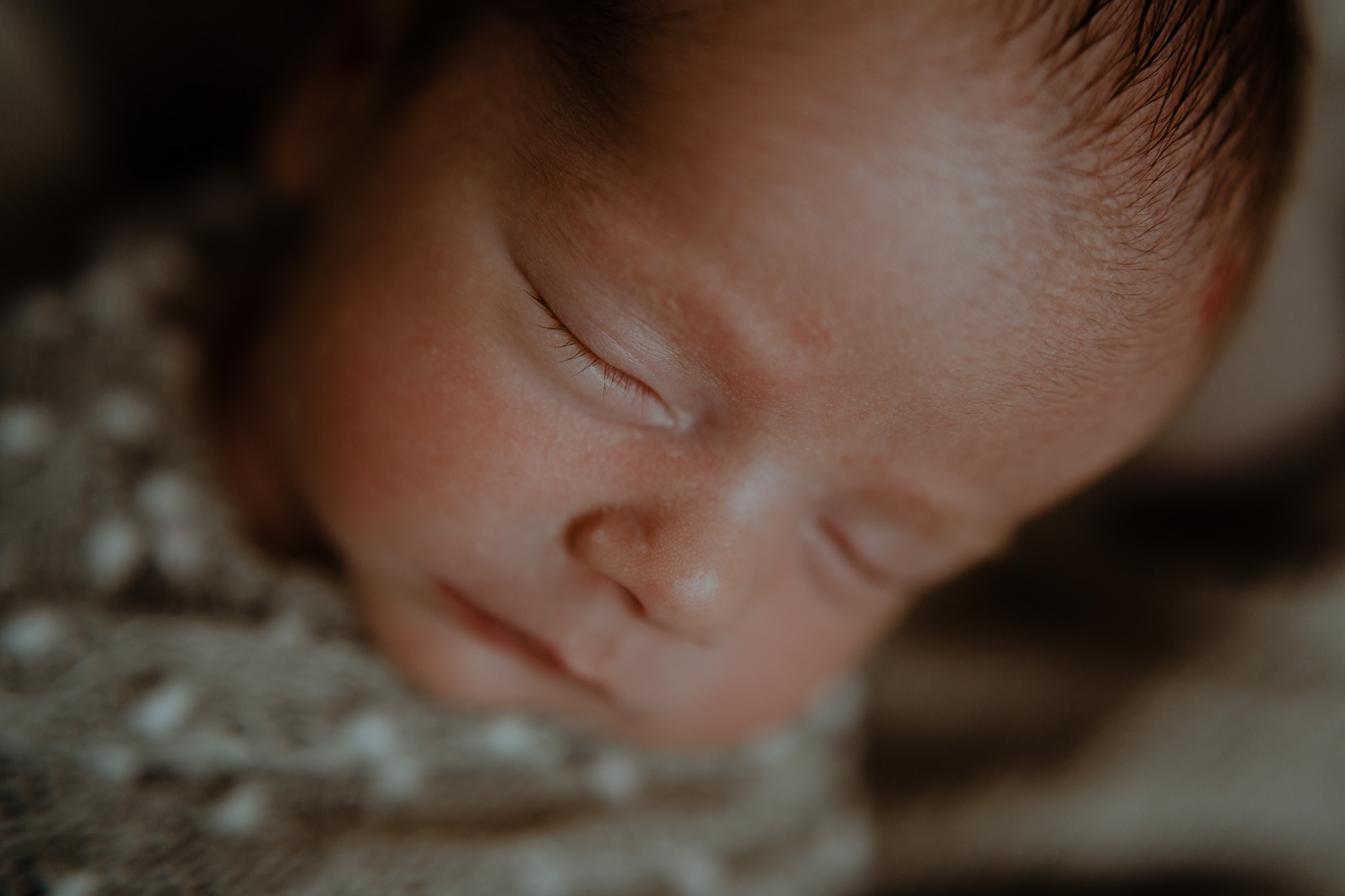 close up details twin boy face creative newborn photographer Belfast