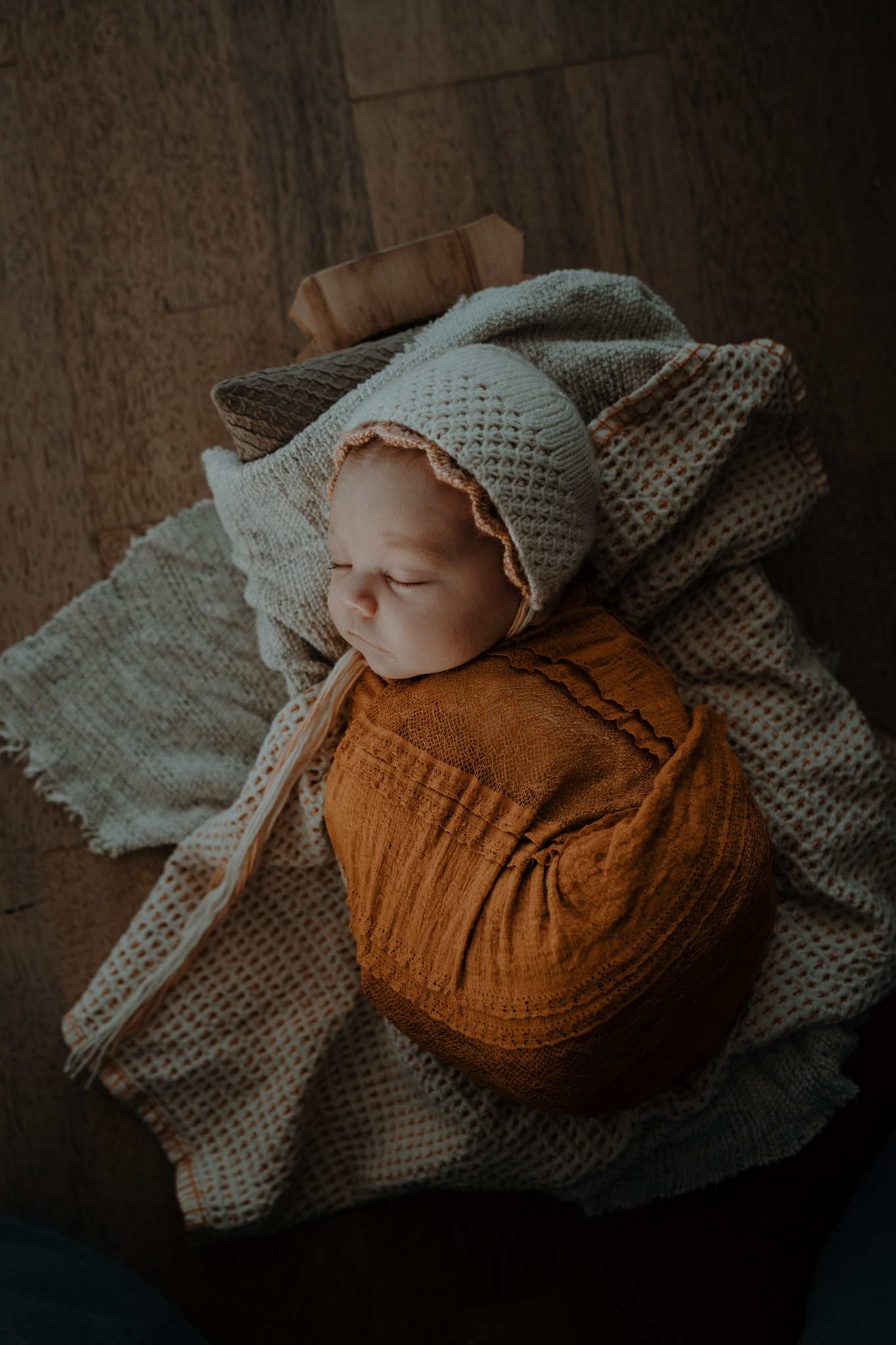 creative newborn photography rustic styling neutrals artistic newborn photographer belfast