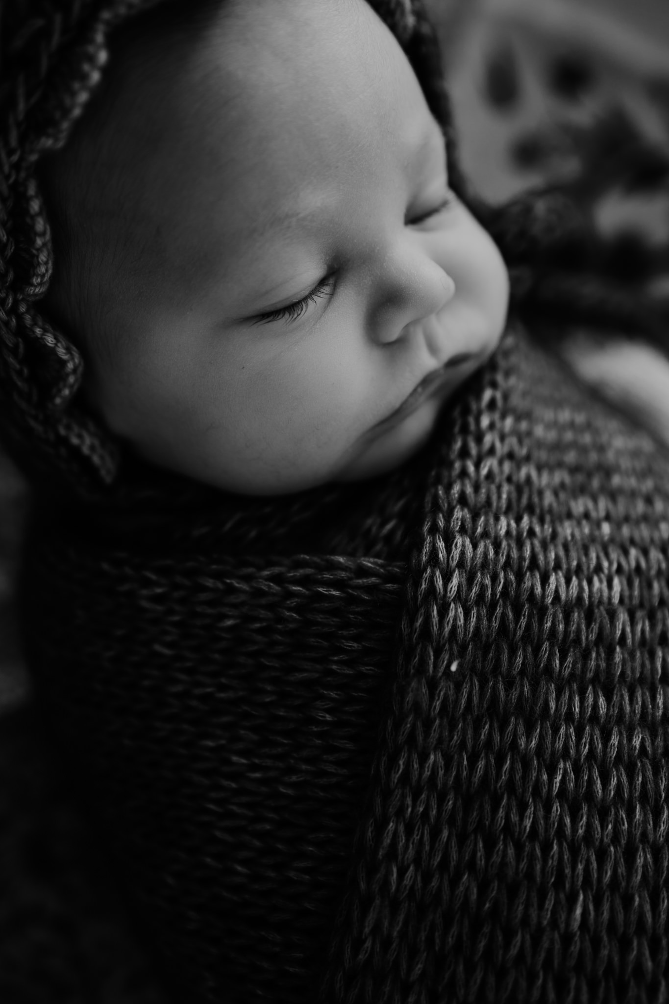 chubby cheeks newborn baby girl close up details artistic newborn photographer belfast