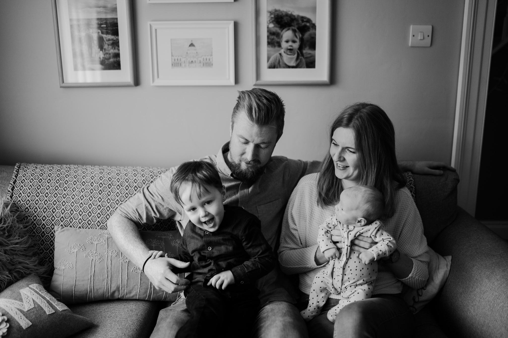 family photographer belfast newborn session in home