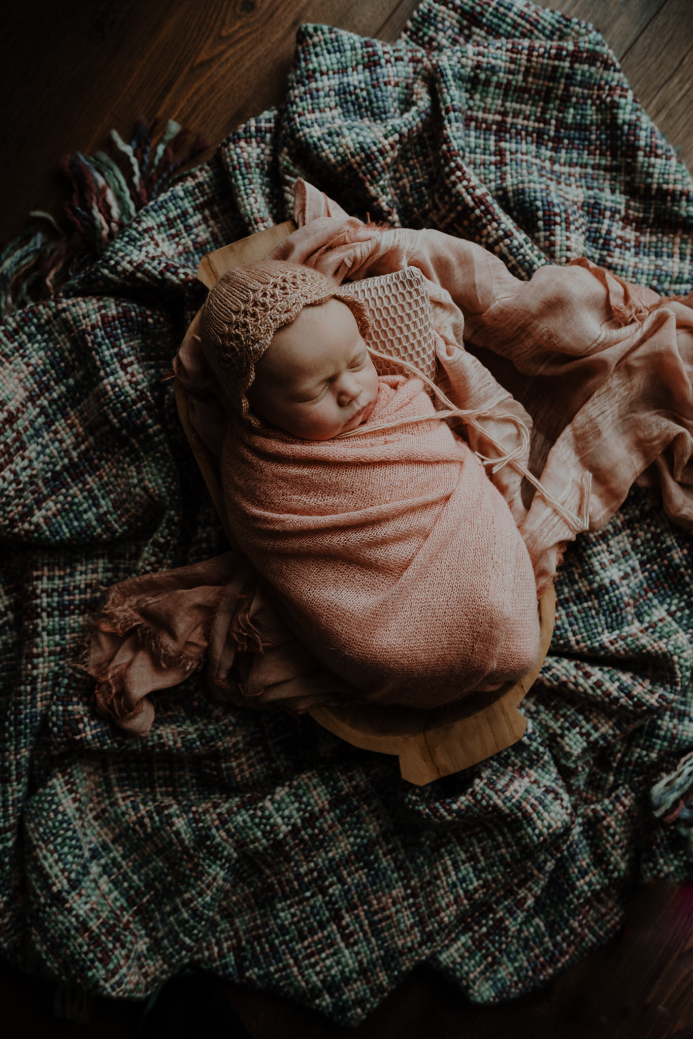 baby photographer Belfast baby girl pink and peach colours