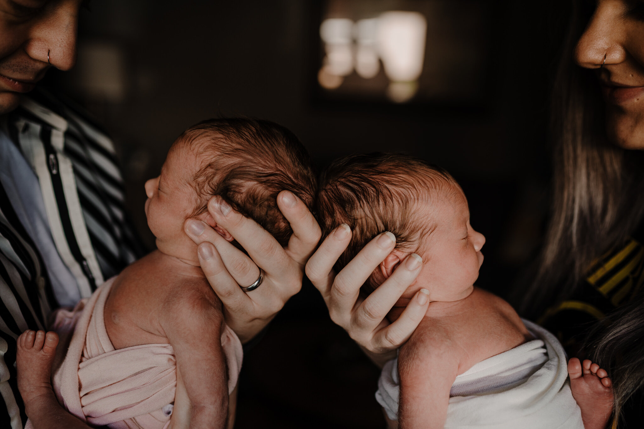 newborn twin girls in home baby photography belfast