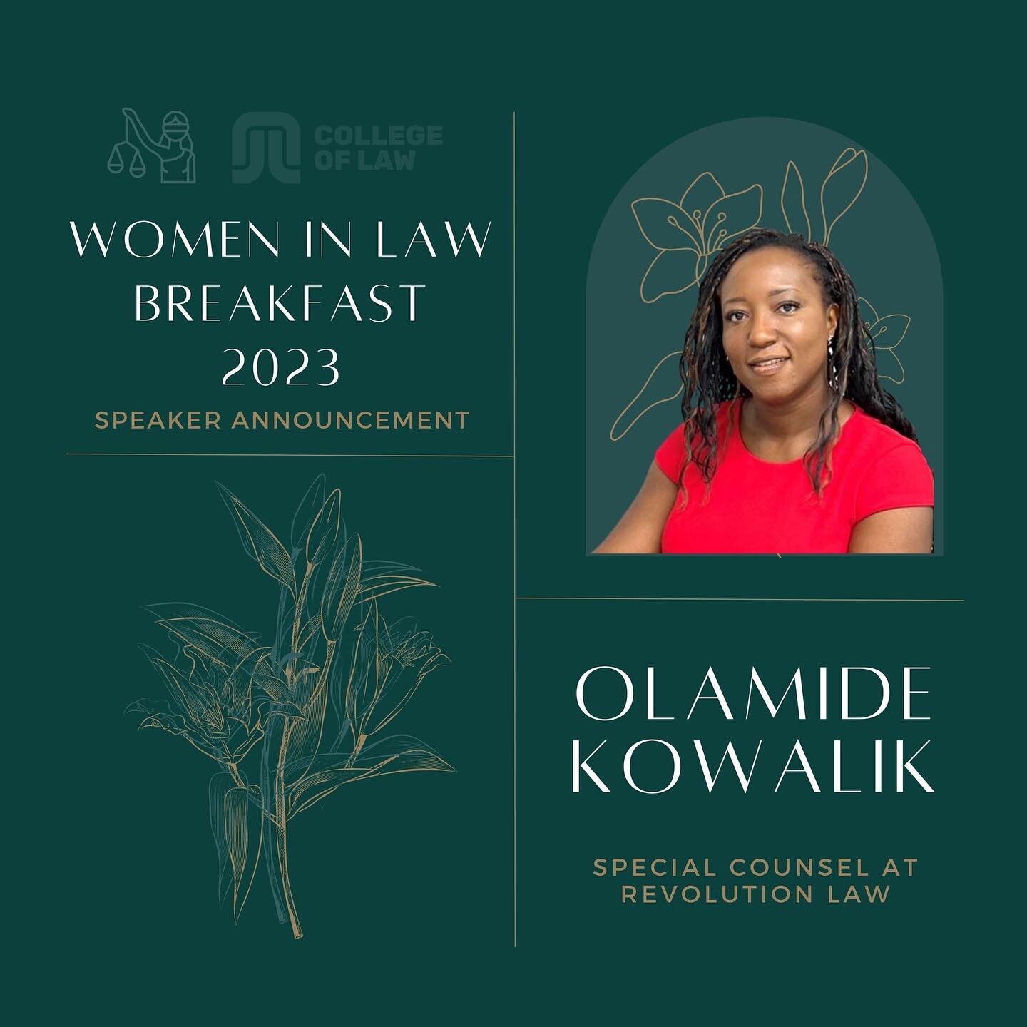 With only two days to go until our annual Women in Law Breakfast, we thought it was about time to introduce our third and final speaker: Olamide Kowalik 💙

Olamide is Special Counsel at Revolution Law. She has been practicing for over 18 years in pe