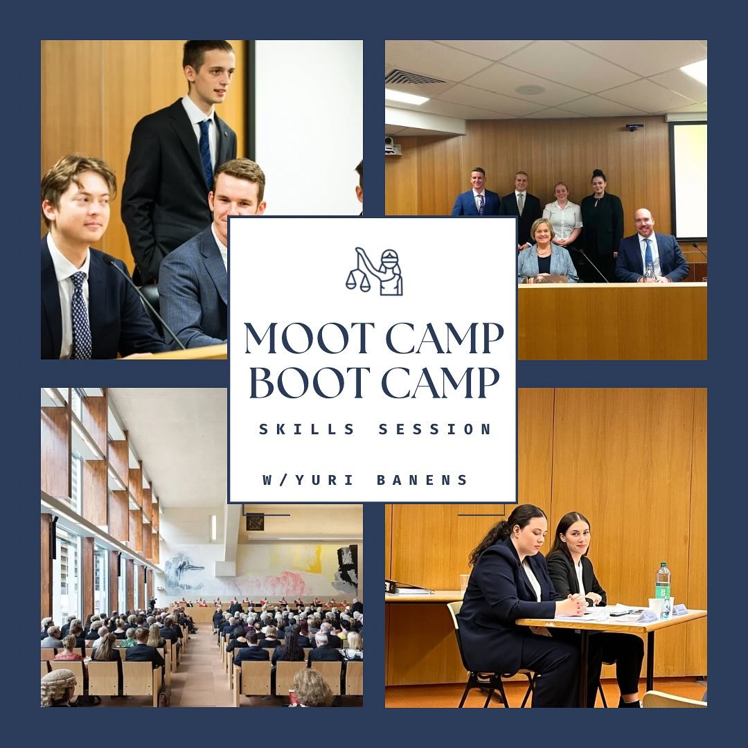 Introducing&hellip;✨Moot Camp Boot Camp✨

📝 Written Submission 
On Monday April 22nd: Join us for in-depth exploration into the best tips and tricks in crafting compelling written submissions.

🗣️ Oral Presentations 
On Monday April 29th: Join us f